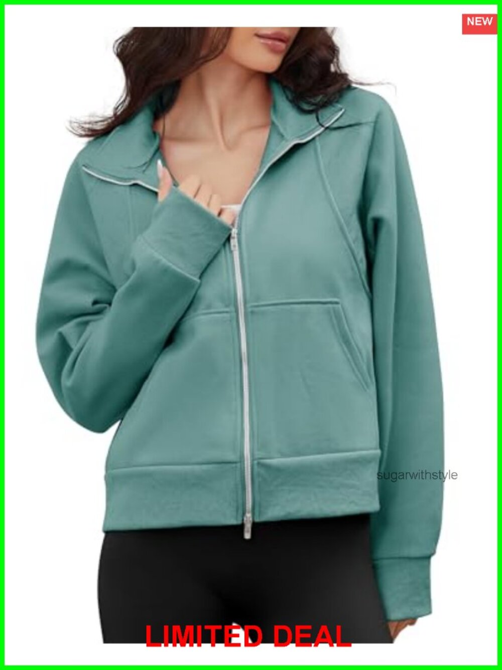 Women's Zip Up Fleece Sweatshirt Oversized Casual Fall Winter Outwear Pockets